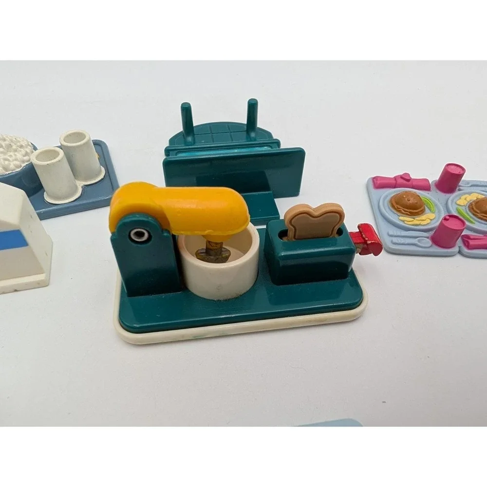 Fisher Price and Playskool Dollhouse Accessories Trays Phone Mixer Book Suitcase